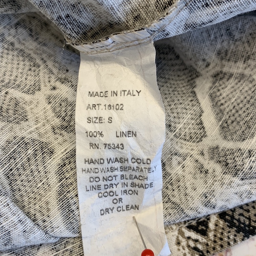 Laura Bianchi 100% Linen Python Print Dress • Sz … - image 12